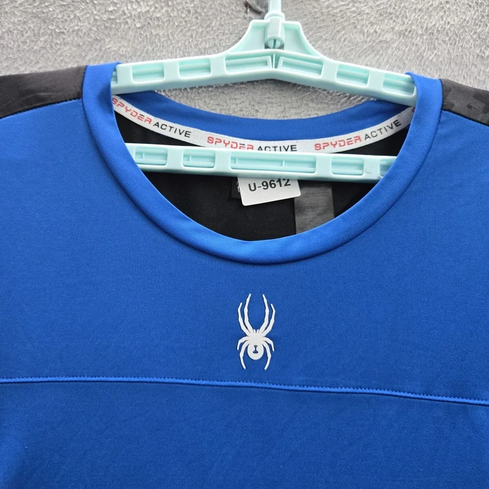 Spyder Men Shirt XXL Blue Spider Logo Embroidery Camouflage‎